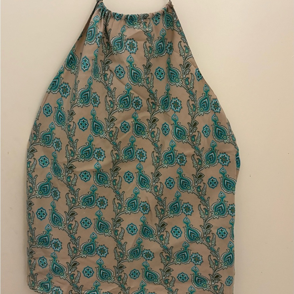 Elegant Paisley Halter Top Silk Soft Fall